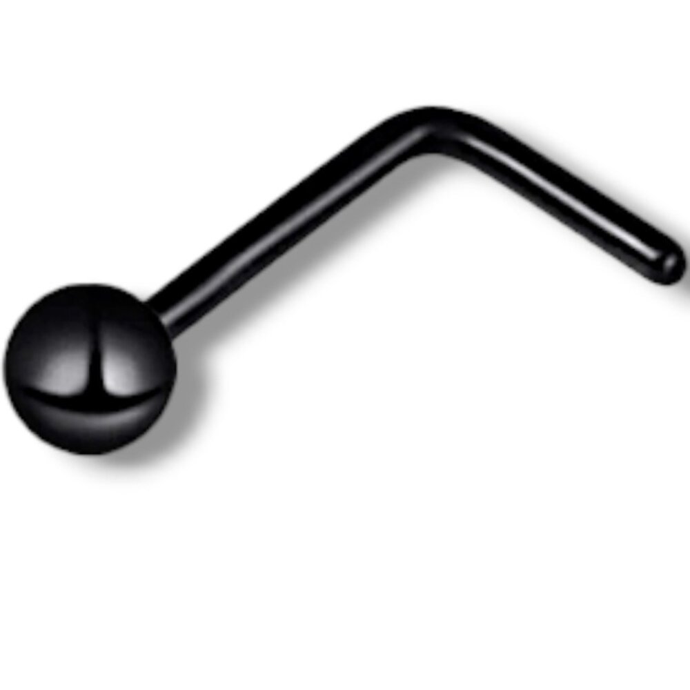 ⭐NWT Goth Punk Black 20g 2mm Ball Stud Nose Ring